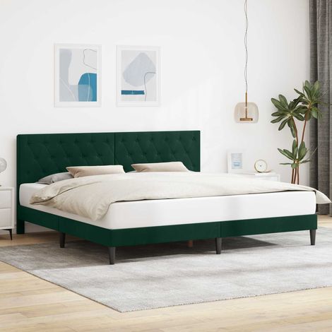 Estructura de cama Verde oscuro 180 x 200 cm Terciopelo