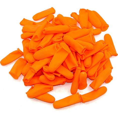 100 doigts en latex réutilisables, protège-doigts en caoutchouc contre les infections (1/5)