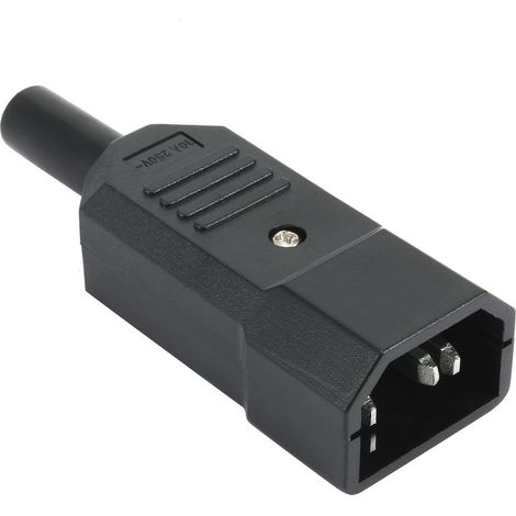 Adaptateur de prise courant AC 250V 10A, IEC C13, 3 broches, noir (1/4)