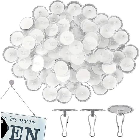 Crochets Adhésifs De Plafond 100 Pièces d'Accroches Transparentes pour le Accroches de Cuisine Adhésives pour Entrée la Cuisine Salle de Bain Douche Maison Manteau Chambre le Salon et Bu (1/5)