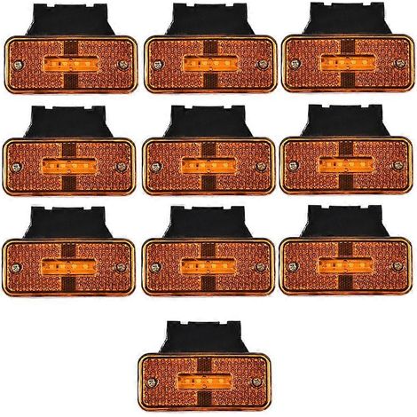 Lot de 10 feux de gabarit, clignotants, feux de signalisation et feux arrière à LED 12V/24V pour voiture, camion et remorque (1/5)