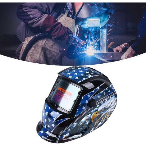 Schwarze, solarbetriebene, automatische fotoelektrische Schweißmaske, mechanischer Argon-Schweißhelm von Eagle mit Lichtsteuerung, kopfmontiert (1/5)