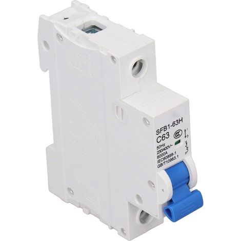 Disjoncteur monophasé AC230 400V, protection contre les surcharges, pouvoir de coupure de 6 kA, interrupteur à air, mini-disjoncteur (1/5)