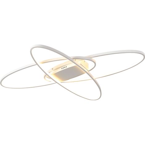 40W Cercles Croisés Plafonnier moderne, Lampe de plafond Dimmable avec télécommande, Luminaire de plafond (1/5)