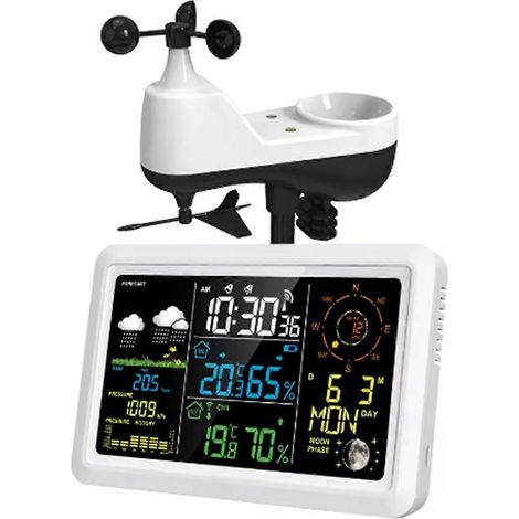 Station météo avec écran LCD 7,5 pouces et capteur extérieur (UE) (1/5)