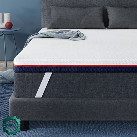 Manuzen - Surmatelas mémoire de forme 8 cm – housse lavable – 140 × 190 cm (1/4)