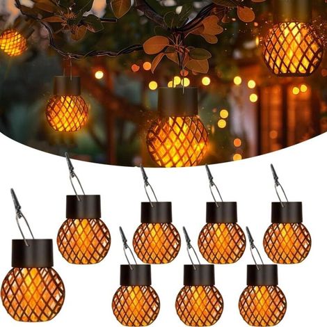 8 Pièces Lampes Solaires Suspendues,Petites lanternes LED à suspendre IP65 Étanche,Lanterne Solaire de Jardin,Lumière Solaire Extérieur Suspendue (1/5)