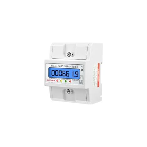 Compteur électrique triphasé 3 x 230/400V – Courant 10(100)A – Affichage LCD rétroéclairé – Précision classe 1.0 – Installation sur rail DIN
