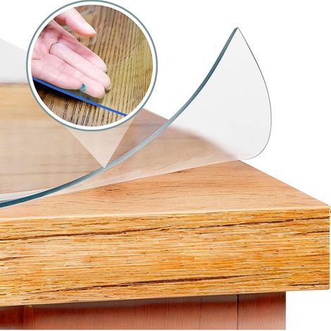 Film protecteur transparent pour nappe 100 cm x 60 cm – PVC souple 3 mm – Lavable et imperméable – Protection contre rayures et éclaboussures (1/5)