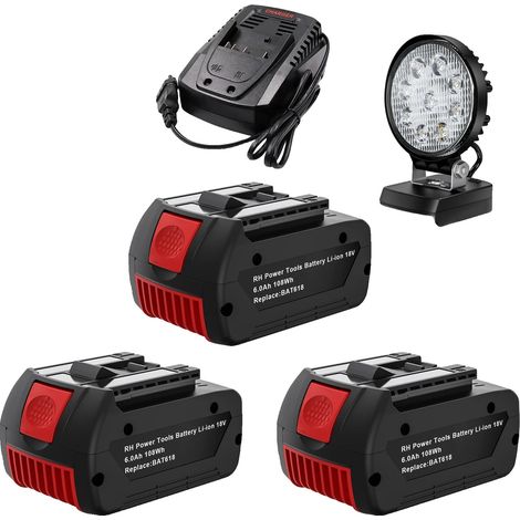 Ersatzakku, 18 V, 6000 mAh Kapazität, 3er-Set (1/2)