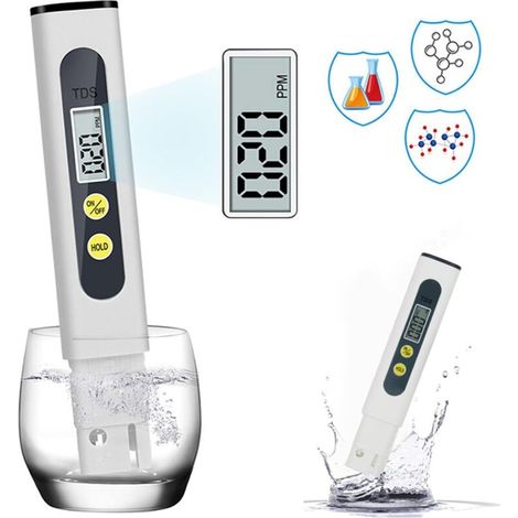 Testeur TDS, stylo filtre numérique de qualité de l'eau, 0-9999 ppm, test de précision de la qualité de l'eau