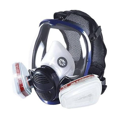 Masque de sécurité 18 en 1, masque à gaz, masque complet réutilisable avec filtre de protection respiratoire pour meulage, vapeur, particules, polissage, soudage (1/4)