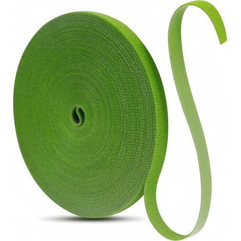 15 m - Atadura para plantas - Atadura de jardinería - Soporte ajustable para plantas - Para tomates, flores y arbustos - Verde - 1500 x 1,2 cm (1/5)