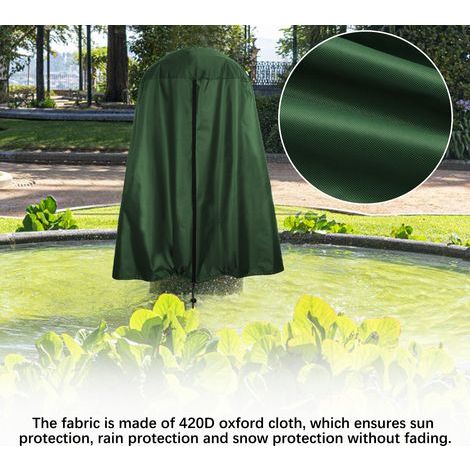 Housse de Protection pour Fontaine de Jardin en Toile Oxford Argentée Imperméable et Résistante au Vent (1/5)