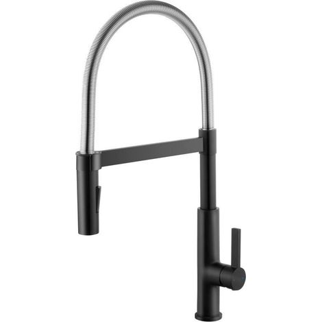 Miscelatore lavello cucina bocca alta orientabile 2 getti nero austin idrobric scarub1048ne (1/2)