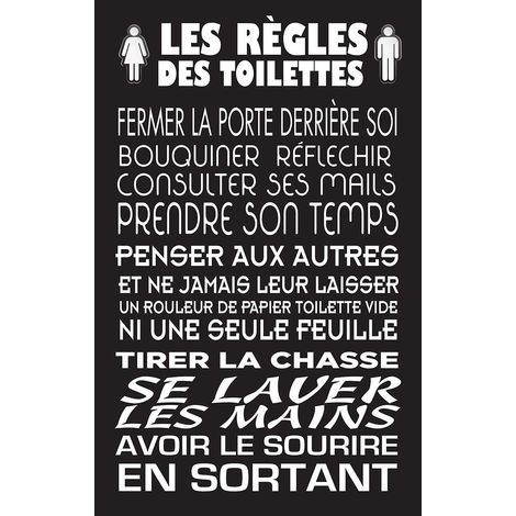 Les règles des WC 1 - Tableau Deco, fabrication française , 50x80 cm (1/5)