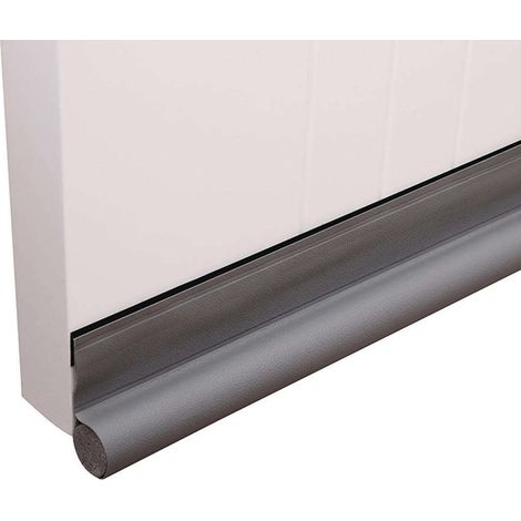 Bas de porte 96 cm en cuir gris avec joint auto-adhésif – Protection contre les courants d’air et le bruit – Installation facile sur tous types de sols (1/5)
