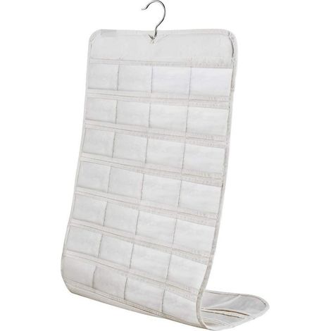 Pochette Suspension Bijoux - 80 Compartiments Double Face - Fenêtre PVC Transparente - Avec Cintre (1/5)