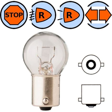 Ampoule 12V 15W BA15S transparente gros globe Feu Position Avant Clignotant Projecteur Eclairage Voiture Tracteur Véhicule Lampe Phare (1/2)