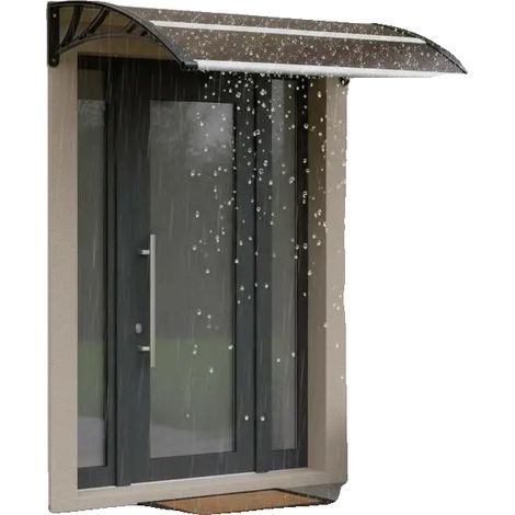 Auvent d'entrée, polycarbonate durable, design résistant aux intempéries, 120 x 100 cm (1/2)