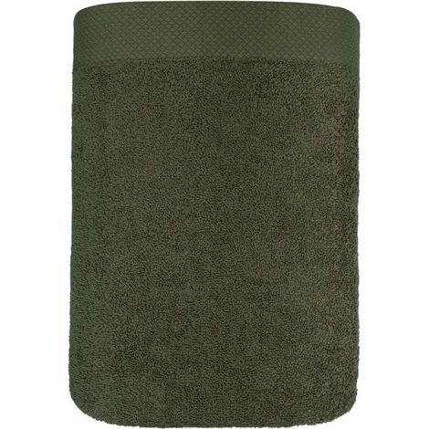 Asciugamano 50x90 Boho verde spesso 100% cotone 500g morbido Premium (1/5)