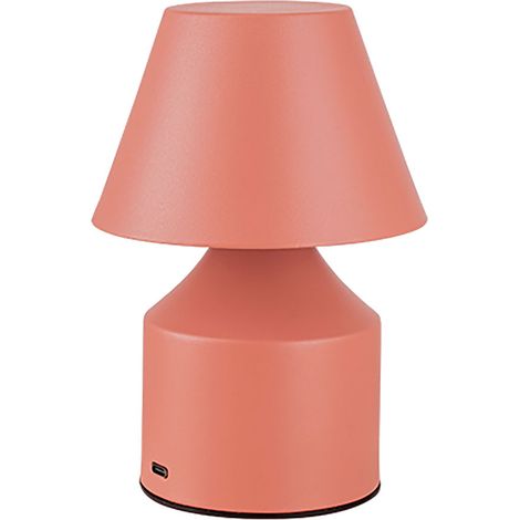 Lampada da tavolo LED ricaricabile in metallo 3 colori, 2 W, 200 Lm, rosa, ø110 x 163 mm