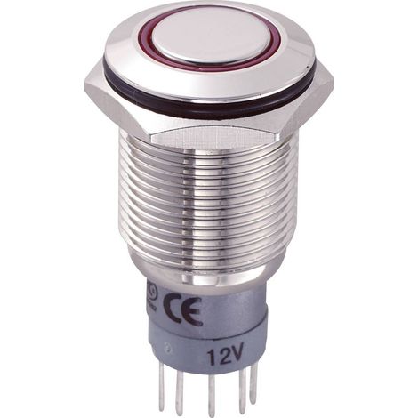 TRU COMPONENTS 701778 LAS2GQF-11ZE/R/12V/N/P Interruttore antivandalo 250 V/AC 3 A 1 x On / On Permanente Rosso IP67 1 (1/2)