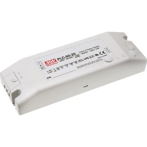 Mean Well PLC-60-27 LED-Treiber, LED-Trafo Konstantspannung, Konstantstrom 62 W 2.3 A 27 V/DC nicht