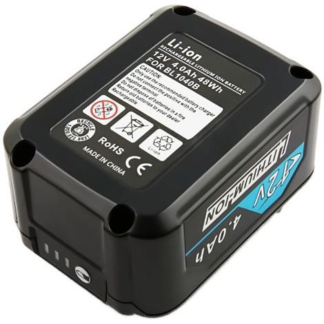 Batterie 12V Li-ion - AVIZAR - BL1041B - 4000mAh - Compatible Outils Makita - Noir (1/3)