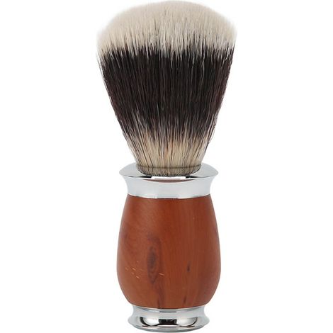 Pinceau de rasage homme en nylon avec manche en bois, léger et doux, pour le visage et la barbe, usage domestique et professionnel. (1/5)