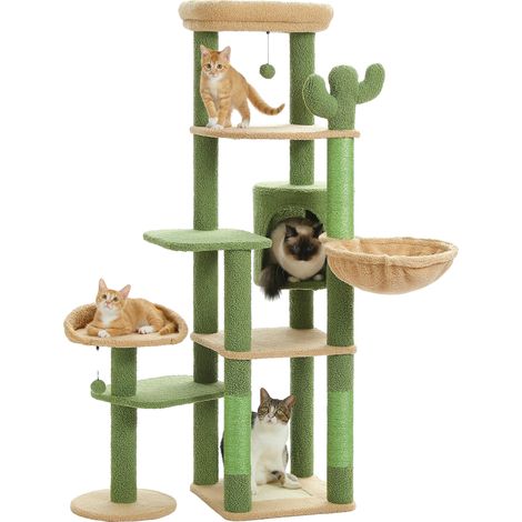 Albero per gatti, design multilivello, funzioni di gioco interattive, AMT0233BN, L (1/2)