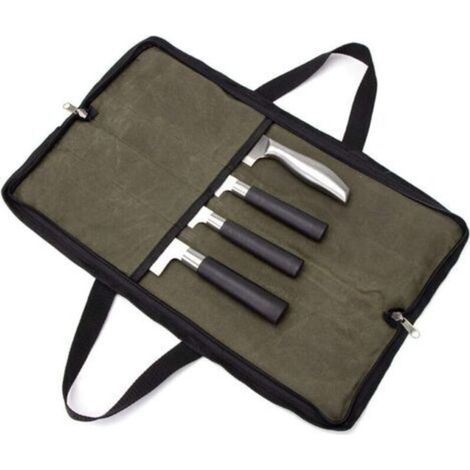 Kitchen Knife Bag Empty Knife Case Knife Holder Knife Bag for Work Camping Hiking Picnic (Bag without Knives) Green (1/5)