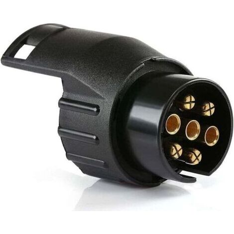 Ersandy Remorque Adaptateur Prise, Accessoires Universels, Adaptateur de Remorquage Imperméable 7 Broches vers 13 Broches Compatible avec Voiture et Camion (1/4)