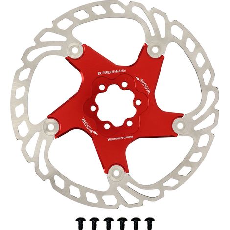 Disque de frein de vélo de route à 6 trous, rouge, grand creux, flottant, pour remplacement, 203mm/8in (1/5)