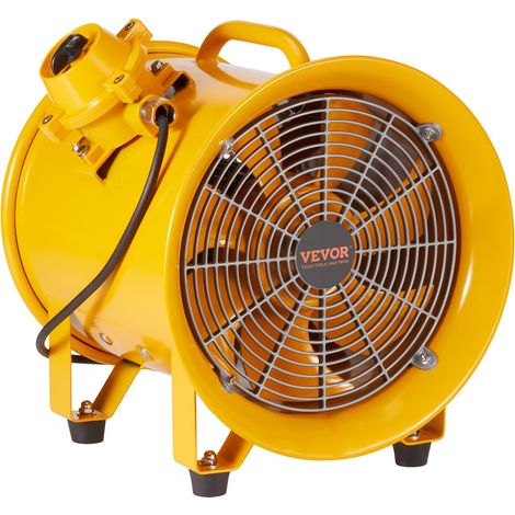 Ventilateur d'Extraction 550 W Extracteur d'Air Industriel 304,8 mm Volume d'Air 4247 m3/h Cordon Alimentation 3 m Sans Prise de Charge Ventilateur Portable pour Extraire Poussière Fumée Maison (1/5)