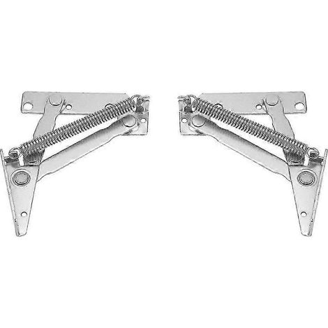 Charnière à ressort (1 paire) Support de levage pliable à 80 degrés, charnière pour canapé-lit, convient aux portes d'armoires, coffres de rangement (argent) (1/5)