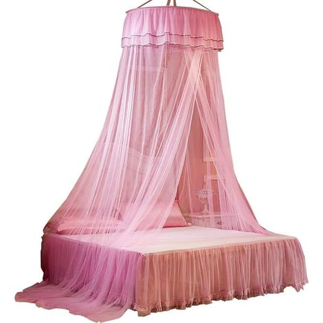Moustiquaire de lit,Grande moustiquaire Insectes Protection Moustiquaire Protection Anti-Insectes, Facile à Installer, Convient pour pour Lit Simple, Lit Doubl Moustiquaire (Rose) (1/5)