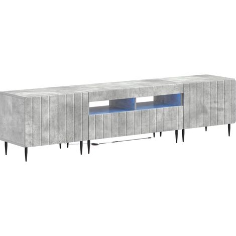 5 Piece LED TV Cabinet Concrete Grey Engineered Wood vidaXL (1/5)