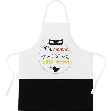 Tablier adulte à nouer - Ma Maman c'est Super Maman (1/2)
