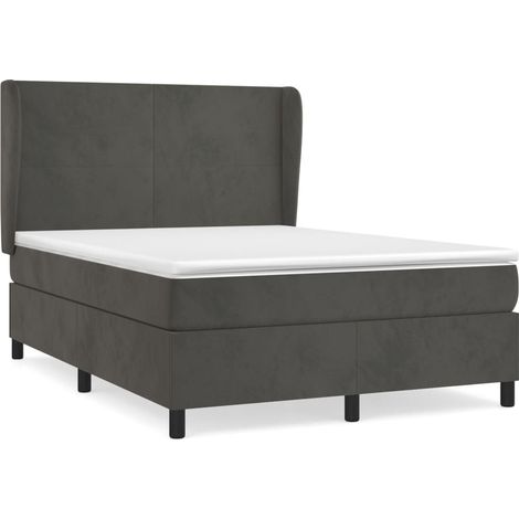 Maison Exclusive - Cama box spring con colchón terciopelo gris os (1/5)