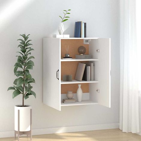 vidaXL Armario colgante de madera de ingeniería blanco 69,5x34x90 cm (1/4)