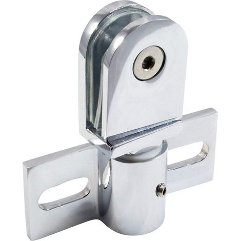 Charnière pivotante pour porte vitrée, finition chromée brillante, support réglable pour cabine de douche et porte en verre (1/5)