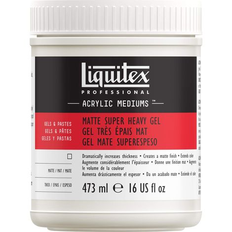 Gel Trés Épais Mat pour peintures acryliques, capable de conserver des pics élevés et des traces nettes de pinceau ou de couteau – Pot de 473 ml. (1/5)
