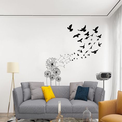 Löwenzahn-Vögel Kreative Wandaufkleber Persönlichkeit Wohnzimmer Be (1/5)