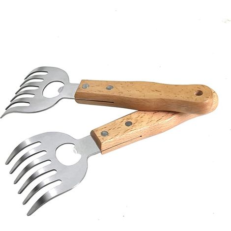 Griffes à viande, 2 pièces, 2.95 pouces, Acier inoxydable, pour cuisine et barbecue en plein air (1/5)
