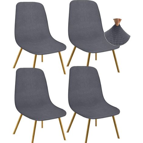 Stuhlhussen Jacquard verdickt für Esszimmerstühle, Set 4, Anthrazit (1/5)