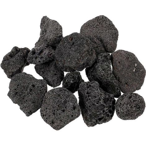1 bag Rocks Natural Lava Pebbles Stones Planter Natural Stones for Fireplaces Fire Pits Plants Cultivation Fish Tank Decoration Black (1/4)