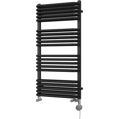 Crossmoor - Black Dual Fuel Towel Rail H1000mm x W500mm Thermostatic (1/3)