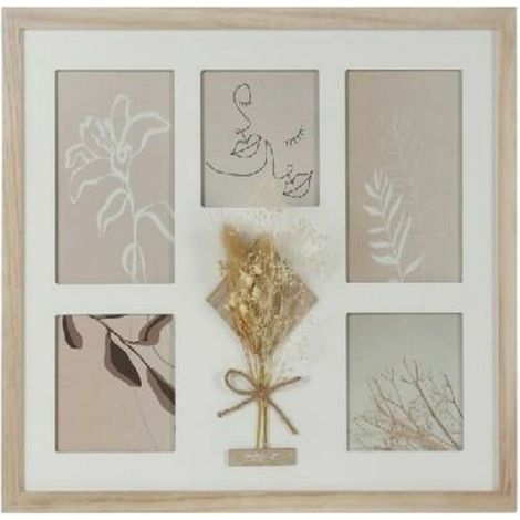 Cadre photo dkd home decor 39 x 1,2 x 33 cm verre naturel shabby chic