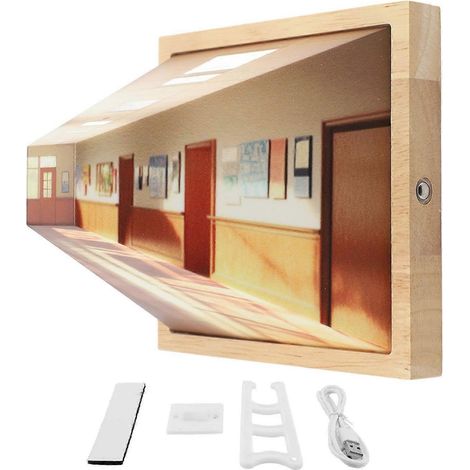 Veilleuse 3D à motif réaliste – Illusion d'optique – Applique murale – Connexion USB – Lampe LED décorative – Installation sans pression